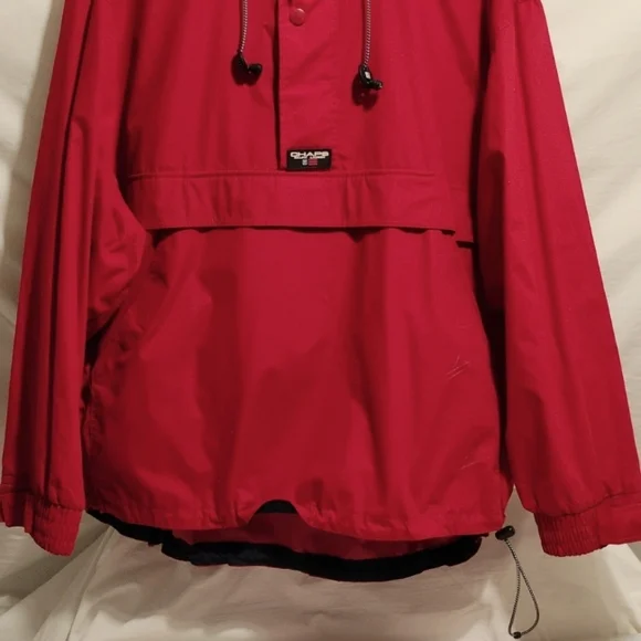 Chaps Ralph Lauren Pullover Vintage 90's Jacket W Hidden Hood Sz.L